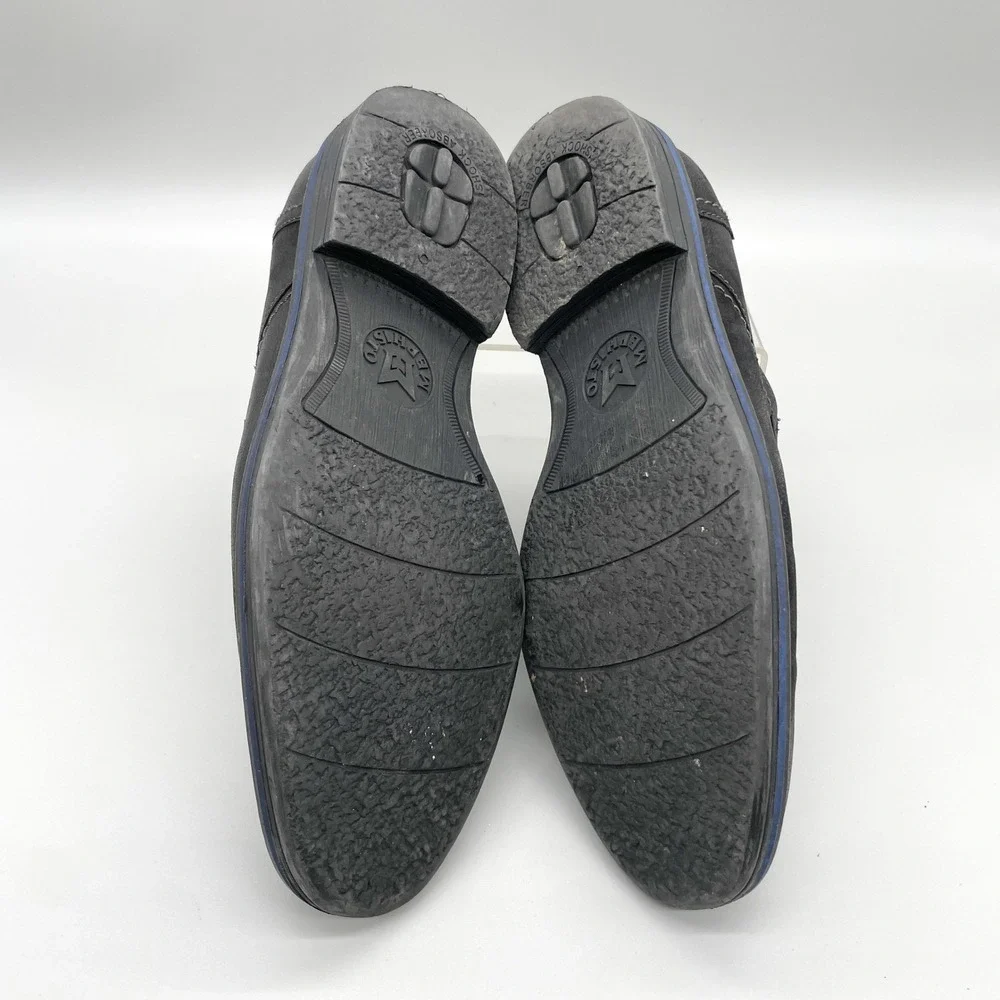 Mephisto Mens 8.5 Waino Oxford Black Leather Derby Shoes Casual Office Comfort